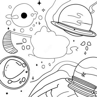 Kreativ Collage Av Rymdscener Malarbild 100195-38842