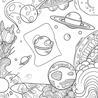 Kreativ Collage Av Rymdscener Malarbild 100195-38843