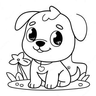 Lekfull Kawaii Hund Malarbild 100574-39134