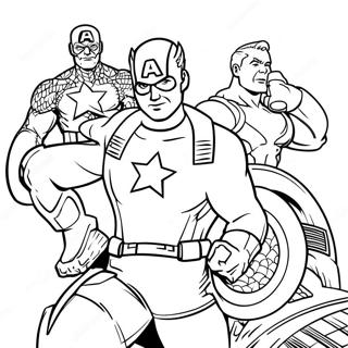 Captain America Med Vanner Malarbild 10057-1889