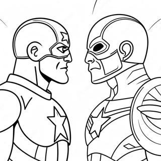 Captain America Mot Roda Skallen Malarbild 10059-1133