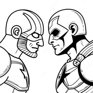 Captain America Mot Roda Skallen Malarbild 10059-1134