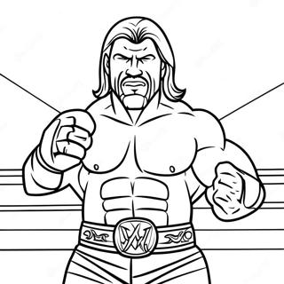 Spannande Triple H I Ringen Malarbild 101062 39522