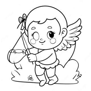 Charmig Cupido Med Pilbage Malarbild 10156-389