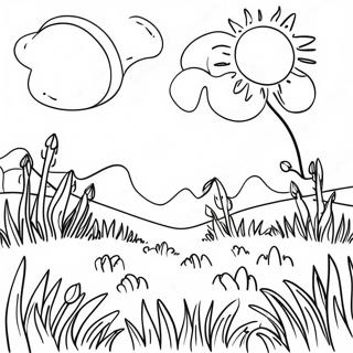 Farglaggningssida Med Solig Ang Och Gras 101987-40341