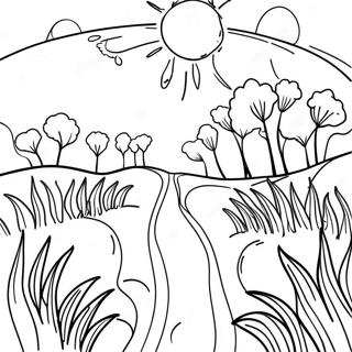 Farglaggningssida Med Solig Ang Och Gras 101987-40343