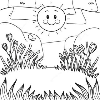 Farglaggningssida Med Solig Ang Och Gras 101987-40344