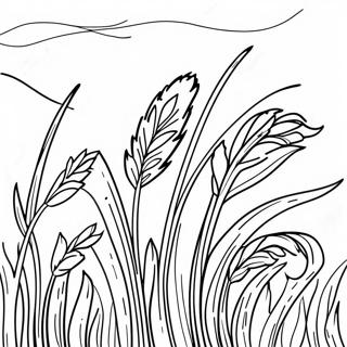 Farglaggningssida Med Hogt Gras I Vinden 101988-40347