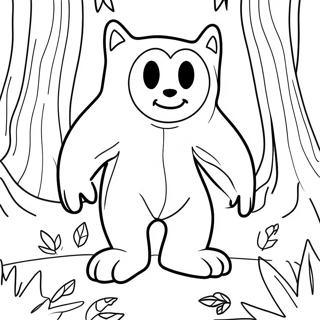 Oroande Huggy Wuggy I En Mork Skog Malarbild 102065-40408