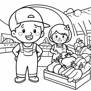 Glada Barn Pa Bondens Marknad Farglaggningssida 102092-40431