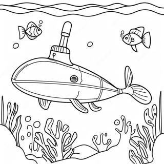 Realistisk Ubat Som Utforskar Havet Farglaggningssida 102143 40467