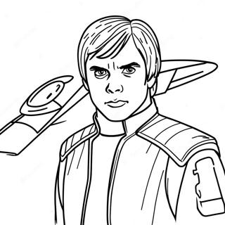 Luke Skywalker I X Wing Jaktplan Malarbild 102195 40510