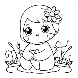 Sot Mitsuri Med Blommor Malarbild 102424-40677