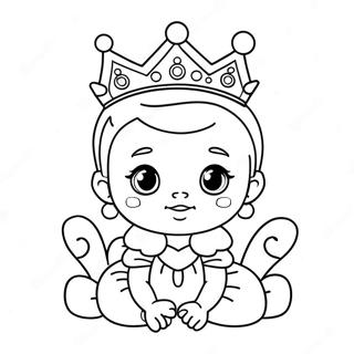 Bedarande Baby Prinsessa Med Krona Malarbild 102914-41060