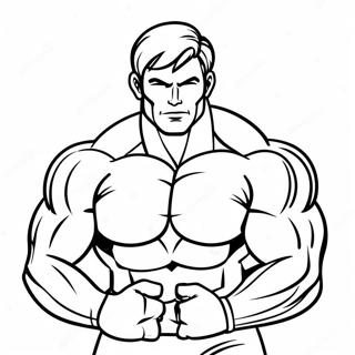 Muskulos Man Som Flexar Malarbild 103019 41141