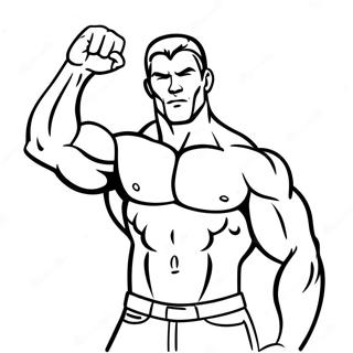 Muskulos Man Som Flexar Malarbild 103019 41143