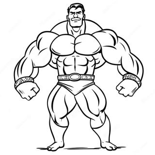 Muskulos Man Som Flexar Malarbild 103019 41144