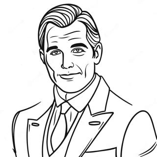 Gentleman I Kostym Malarbild 103021-41150