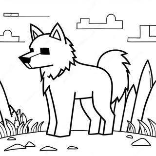 Aventyrlig Minecraft Varg Malarbild 103071-41182