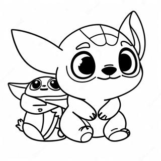 Stitch Och Baby Yoda Malarbild 103787-41736