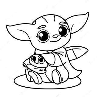 Aventyrlig Stitch Och Baby Yoda Malarbild 103789 41743