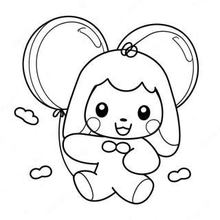 Bedarande Cinnamoroll Med Ballonger Malarbild Målarbilder