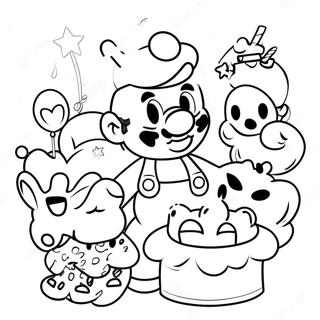 Mario Och Vanner Fodelsedagsfest Malarbild 103893-41824