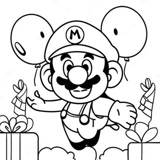 Mario Fodelsedagsballonger Malarbild 103895-41829