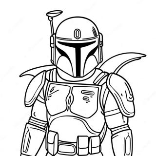 Boba Fett Med Jetpack Färgläggningssida Målarbilder