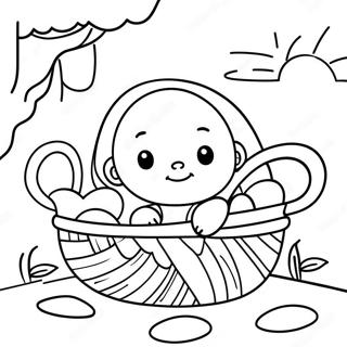 Moses Som Baby I Korgen Målarbild Målarbilder