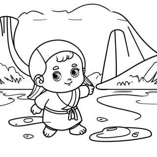 Moses Som Baby Med Nilen Målarbild Målarbilder