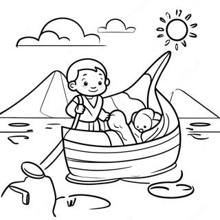 Moses Som Baby Med Nilen Målarbild Målarbilder