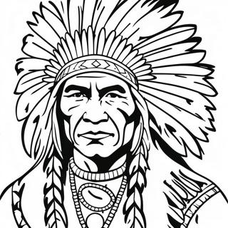 Majestatisk Inhemsk Amerikansk Hovding Malarbild 104690 42449