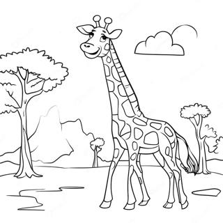 Lekfull Afrikansk Giraff Malarbild 104999 42685