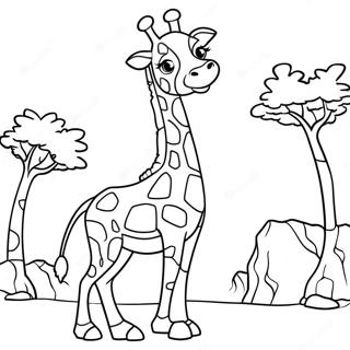 Lekfull Afrikansk Giraff Malarbild 104999 42686