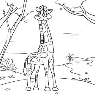 Lekfull Afrikansk Giraff Malarbild 104999 42688