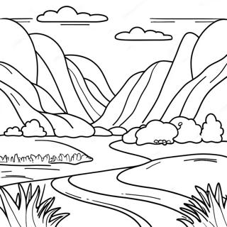 Malarbild Av Frodig Gron Dal I Landskapet 105076 42746