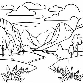 Malarbild Av Frodig Gron Dal I Landskapet 105076 42747