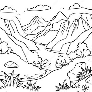 Malarbild Av Frodig Gron Dal I Landskapet 105076 42748