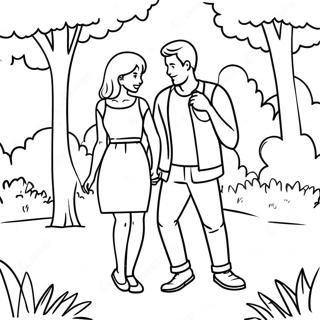 Lekfullt Par I En Park Malarbild 105487 43080