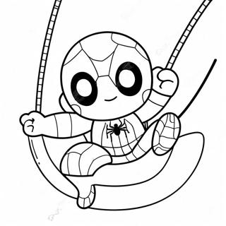 Sot Baby Spiderman Som Svingar Malarbild 105537-43109