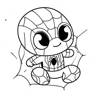 Liten Baby Spiderman Med Spindelnat Malarbild 105540-43124