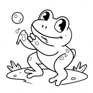 Lekfull Groda Som Fangar En Fluga Malarbild 105770 43299