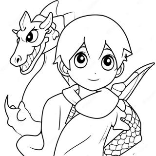 Anime Kille Med Drakkompanjon Malarbild 105822-43340