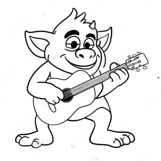 Floyd Troll Spelar Gitarr Malarbild 106336 43732