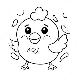 Glad Kyckling Nugget Med Ansikten Malarbild 106976-44236