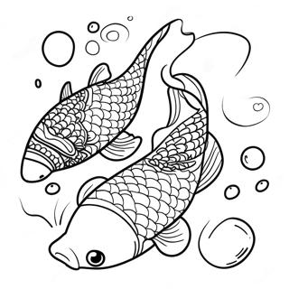 Lekfull Koi Fisk Simma Malarbild 107103 44332