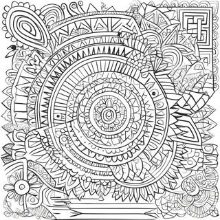 Invecklade Aztekiska Monster Malarbild 107769-44854