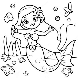 Vacker Elsa Sjojungfru I Korallrev Malarbild 107874 44945