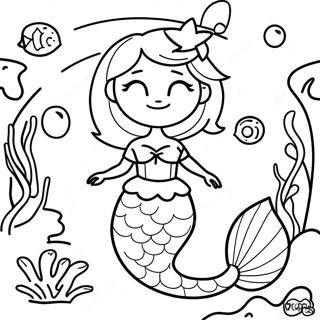 Vacker Elsa Sjojungfru I Korallrev Malarbild 107874 44947